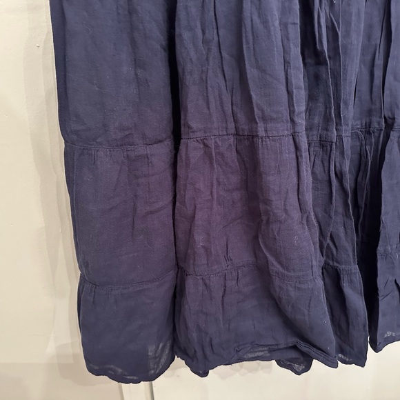 "lannaclothesdesign" Navy Blue Long Maxi Skirt One Size - Picture 5 of 5